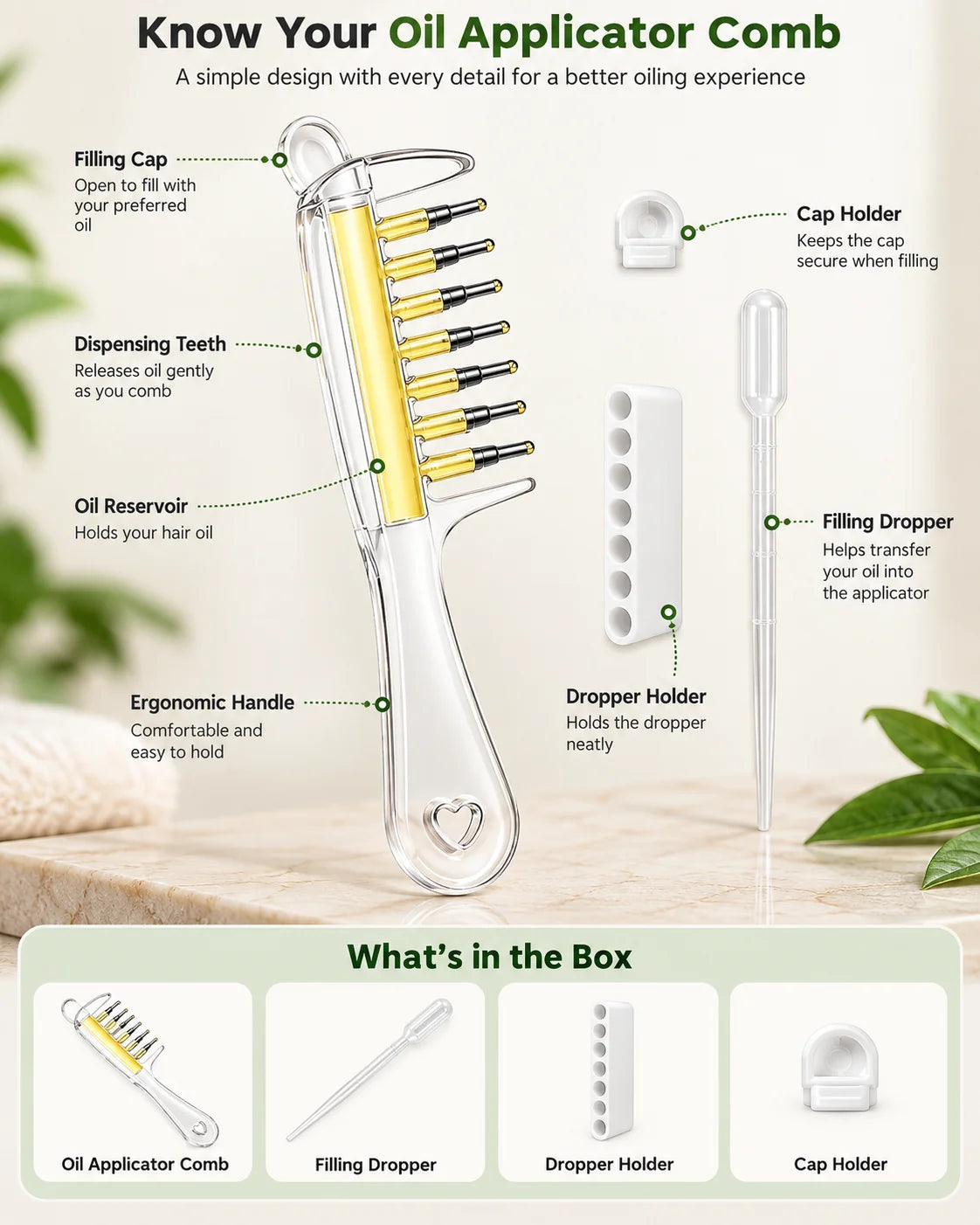 Easy Hair Oil Applicator Comb