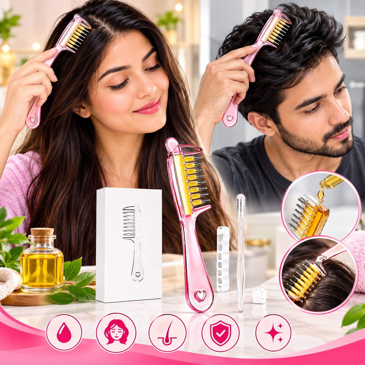 Easy Hair Oil Applicator Comb
